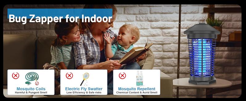 AUKFA Bug Zapper Outdoor Indoor, Electric Mosquito Zapper, Waterproof Fly Trap Insect Killer for Home Backyard Patio Garden Camp Site catcher killing AUKFA Bug Zapper Outdoor Indoor, Electric Mosquito Zapper, Waterproof Fly Trap Insect Killer for Home Backyard Patio Garden Camp Site catcher killing