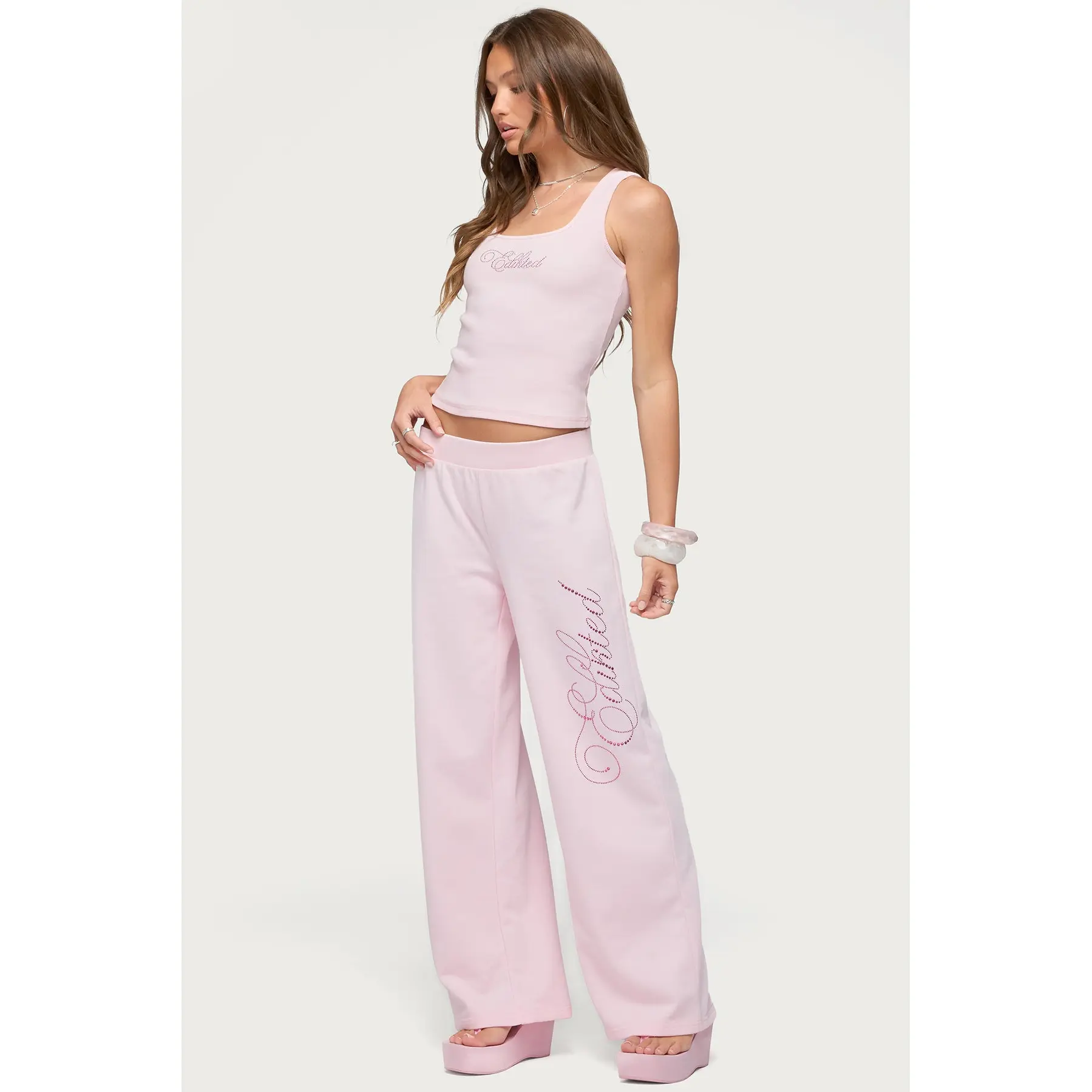 Edikted Studio Rhinestone Sweatpants