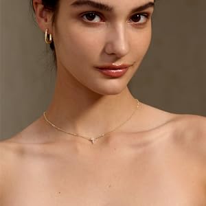 Tewiky Dainty Cross Necklace For Women Simple Cross Choker Necklaces Small Cross Pendant Tiny Cute Necklaces For Teen Girls Handmade Aesthetic For Women Jewellery For Easter