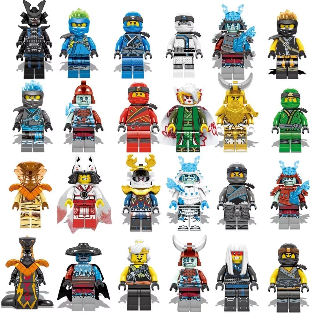 <NEW> 24 Pack Nija Mini Action Figure Set with Weapons and Collectible Building Blocks for Boys and Girls