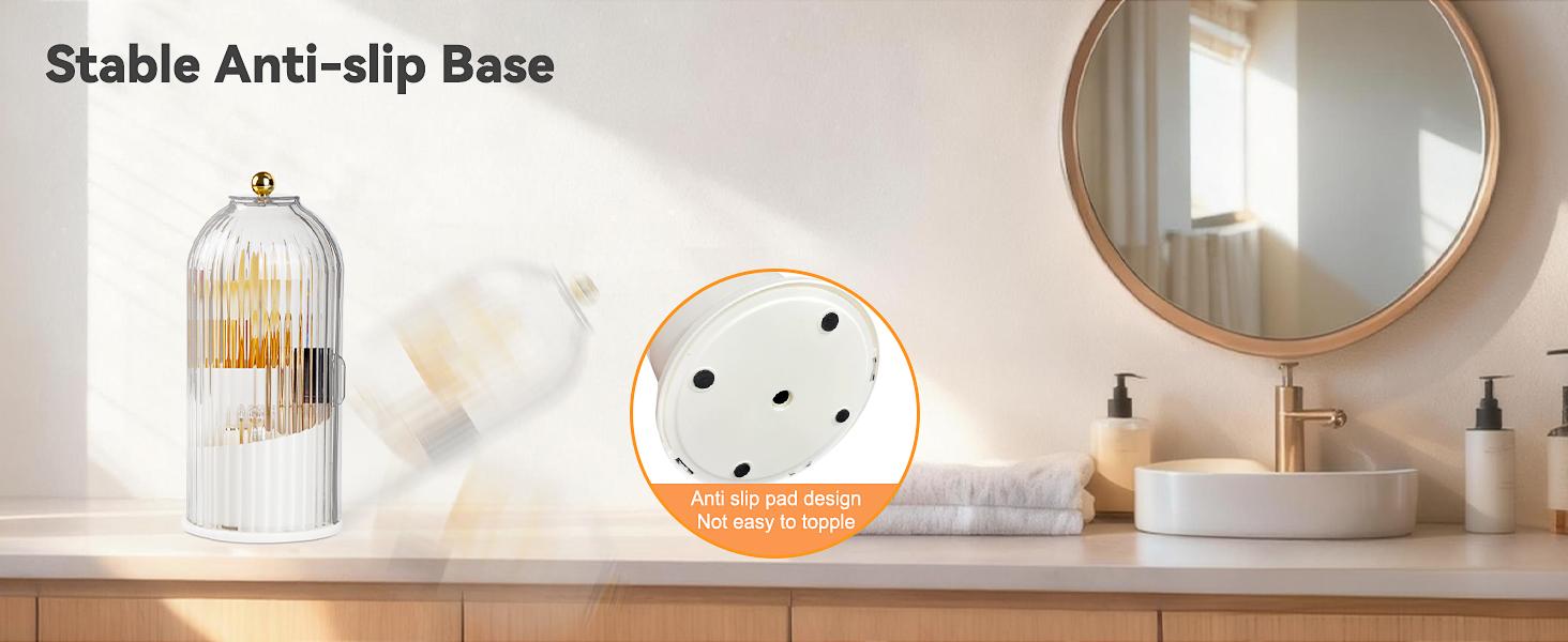 360° rotating clear  storage rack, waterproof and dust-proof transparent makeup box with sliding cover, multi-functional organizer for cosmetics, lipsticks, makeup brushes, toothbrushes and toothpaste, suitable for bathrooms countertop and dressing tables