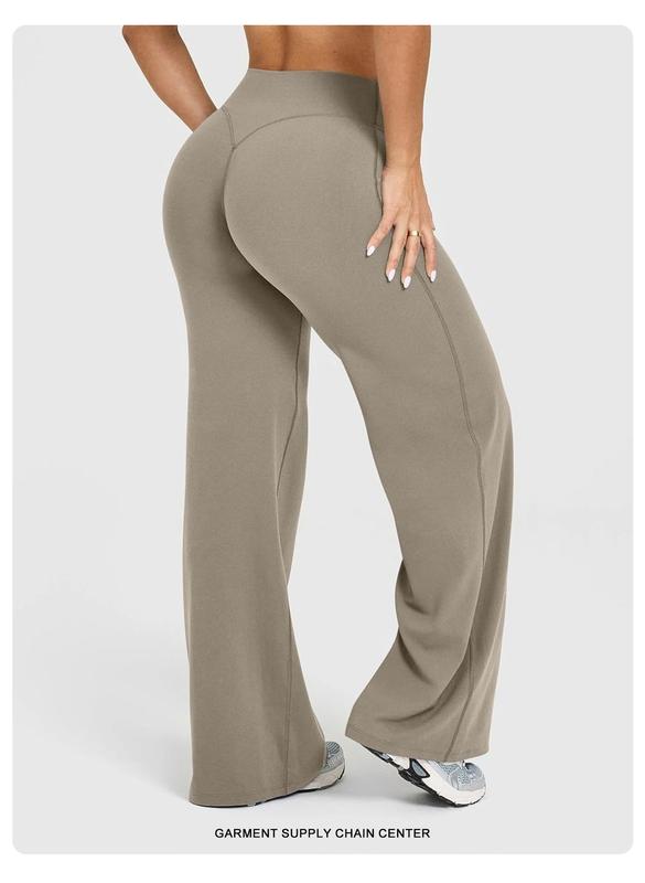 High-Waisted Wide Leg Workout Pants | Flattering Stretch Athleisure Pants for Women