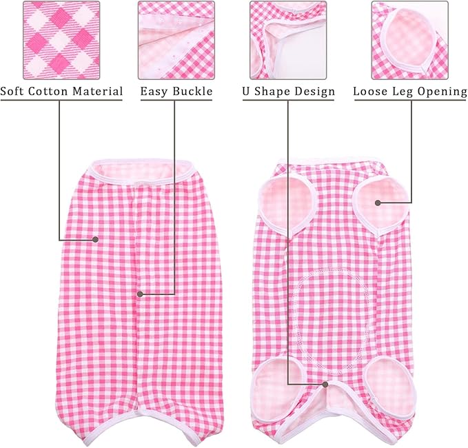 Kuoser Surgical Recovery Suit for Dogs Cats, Pet T-Shirt After Surgery Wear for Dogs, Dog Professional Recovery Suit Comfortable E Collar Alternative, Prevent Licking Onesies Pet Surgery Recovery Suit