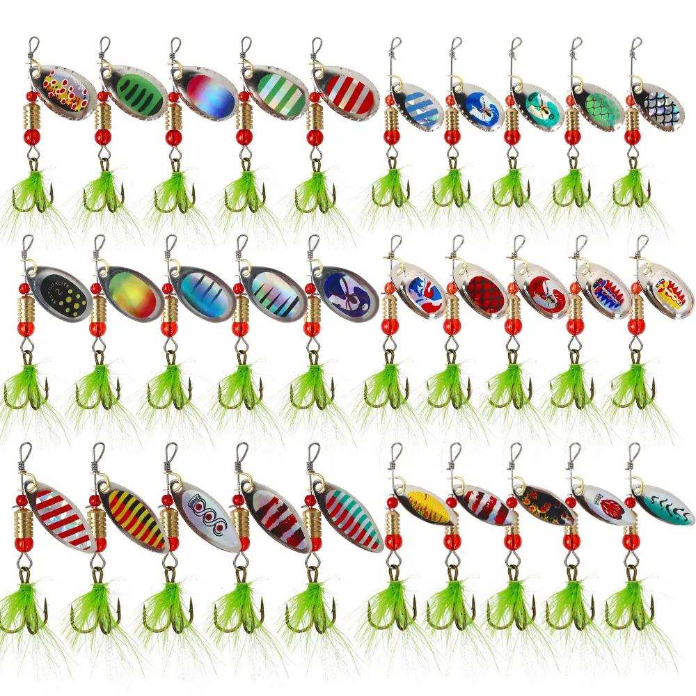 30 Pcs Metal Spoon Fishing  - Rotating Topwater Fish-Shaped, Sharp Hooks, Freshwater Fishing Tackle, Outdoor Angling Supplies #GLOBAL PICKS lure spinner soft bait magic maker other accessory bass equipment deals hand made