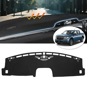 Canvcle Dash Cover Fit for Ford Maverick 2022-2025 2026 (Hybrid/XL/XLT/Lariat) Dashboard Cover Mat for Maverick Accessories Sunshade Nonslip Mesh Protector No Glare Black