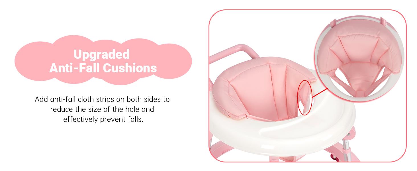 Baby Walker Foldable with 9 Adjustable Heights, Baby Walkers and Activity Center for Boys Girls Babies 7-18 Months, Baby Walker with Wheels Portable Floorwalker Floorwalker Infant