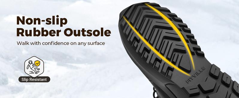 FitVille Wide Winter Boots for Men with Thermal-Reflective Lining & Adjustable Straps for All-Day Comfort and Slip Resistance