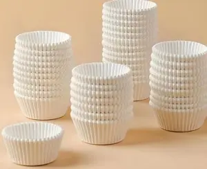 Premium Tall White Paper Cupcake Liners, 1000 Count, Taller Size 2x1.5 Inch Baking Cups for Muffins and Pastries