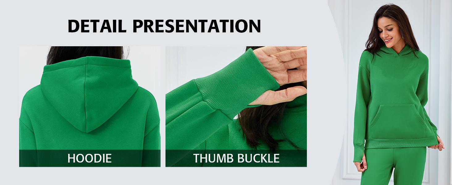 Attraco Womens 2 Piece Outfits Lounge Hoodie Sweatsuit Sets Oversized Sweatshirt Baggy Fall Fashion Sweatpants Tracksuit Set Casual Fabric 2025 Fallfreshness