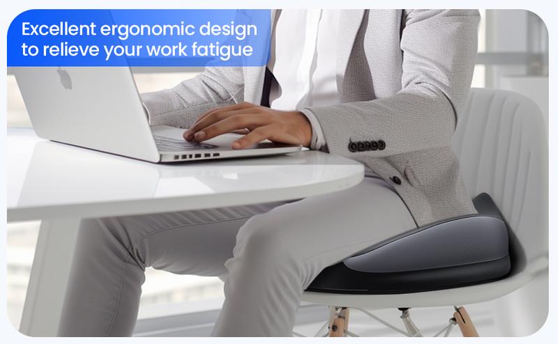 Benazcap Comfortable Office Chair Cushion, Memory Foam Coccyx Pain Relief Pad, Back Support Pillow, Non-Slip Design Ergonomic,Christmas gifts