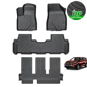 Canvcle Floor Mats Fit for Toyota Highlander 8 Seats 2014-2019 (Fit for Fuel), 3 Row Full Set, All Weather Floor Mat Heavy Duty Carpet Protection