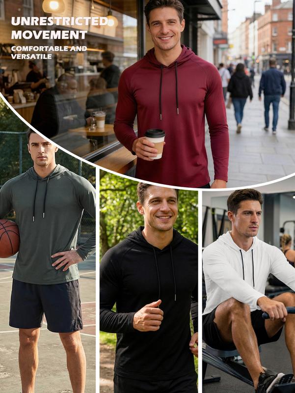 5 Pieces Men's Hooded Sweatshirt Long Sleeve Pullover Casual Fashion Warm Comfortable Breathable Fabric Suitable for Casual Outings Outdoor Sports Valentine's Day Gift