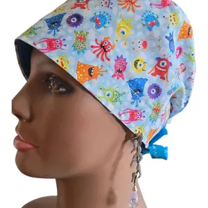 Colorful Monster Scrub Cap – Tie Back Surgical Hat for Nurses