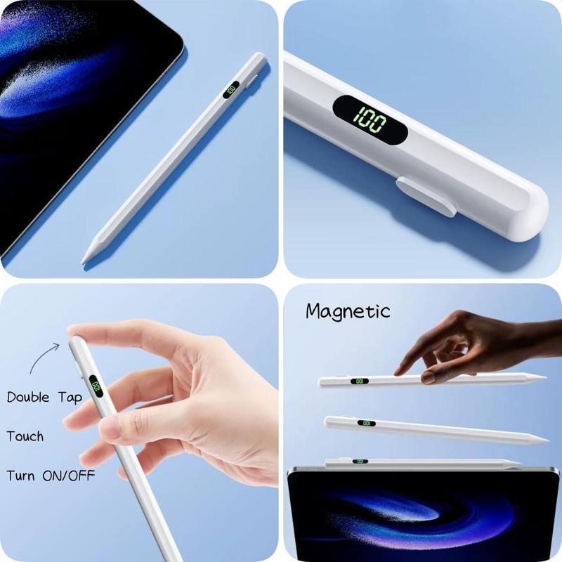 Stylus Pen Universal Active Stylus, Stylus Pen Compatible for iPhone for Android Smartphone Touchscreens/Phones, Rechargeable Stylus Pen with Touch Screen, Stylus Pencil for tablet, Stylus Pen for iPad Active Pencil-White, Computer Accessories