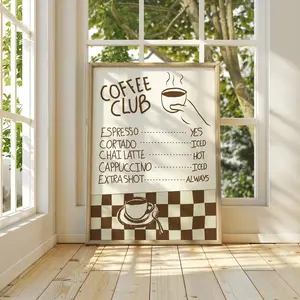 [UNFRAMED POSTER] Modern Art, Coffee Menu Poster Print, Kitchen Art, Wall Art Painting, Bedroom Living Room Wall Decor, Kitchen Bathroom Wall Decor, Modern Ideal Home Wall Decor Gift