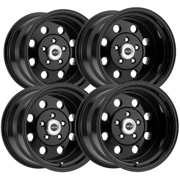 (Set of 4) Staggered Vision 531 Sport Lite 15x7,15x8 5x4.5" Black Wheels Rims