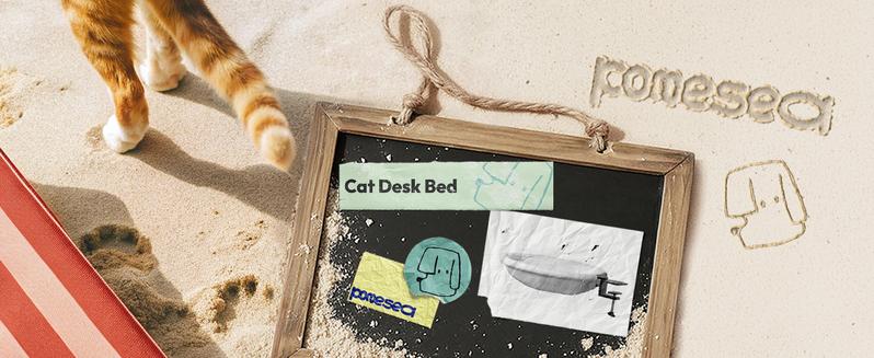 Cat Desk Hammock Bed – Rotating Cat Bed for Desk or Table, Upgraded Clamp with Sponge Pad, Holds Up to 50LBS, Soft & Sturdy Cat Nest for Indoor Cats