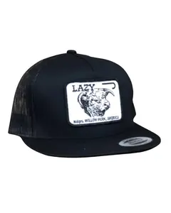 Lazy J Ranch Wear Men's Willow Cattle Headquarters Logo Patch Mesh-Back Ball Cap - Black4willow