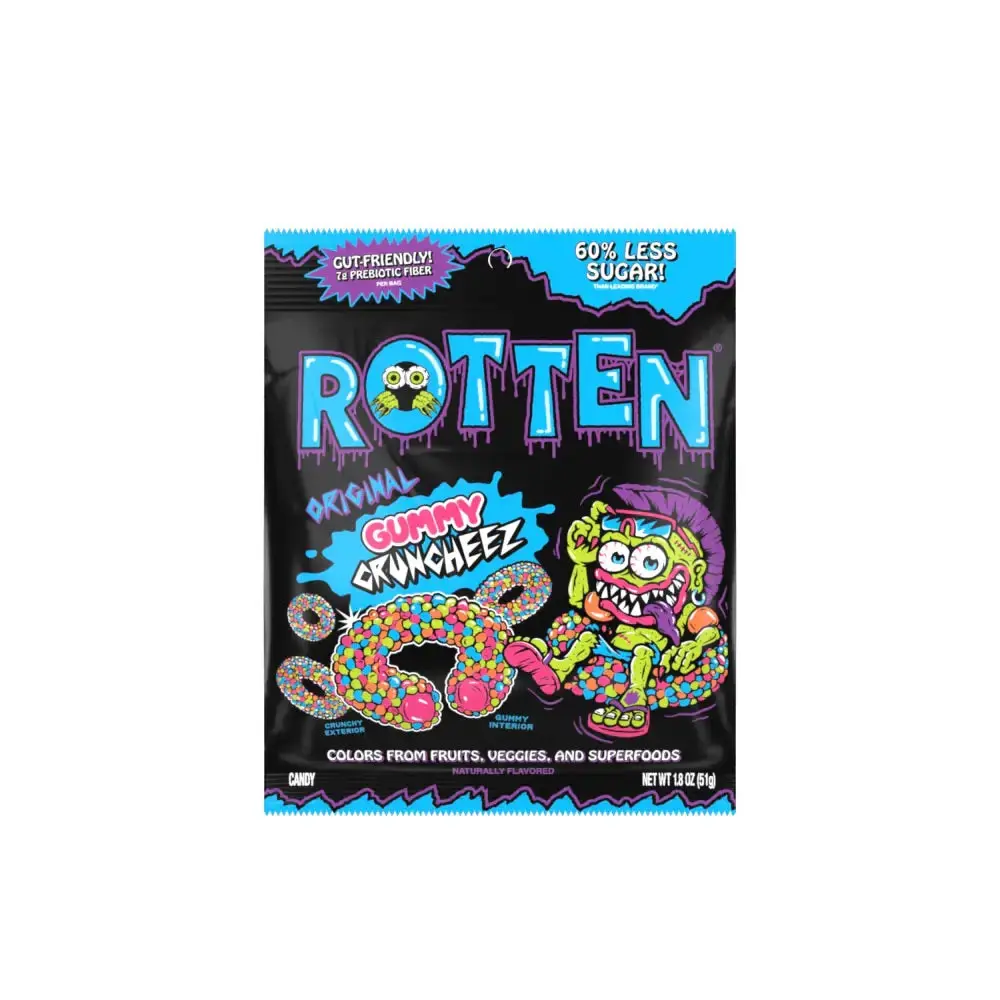 Rotten Original Gummy Cruncheez Candies, Chewy Sweet Sugar Snack, Bite