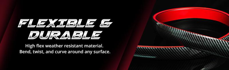 DIBMS Carbon Fiber Car Tail Light, LED Light Strip with Multiple Light Modes, Car Brake DRL Decoration Light, Turn Signal LED Car Tail Light,Carbon Fiber LED Light-Up Car Spoiler. Carbon Fiber LED Car Tail Light