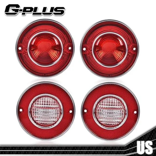 G-PLUS 4Pcs Red Tail & Backup Lamps - Rear Lights, Decorative Lamp Rear Light Assemblies for 1975-1979 Corvette, Car Exterior Upgrade Vehicle Accessories