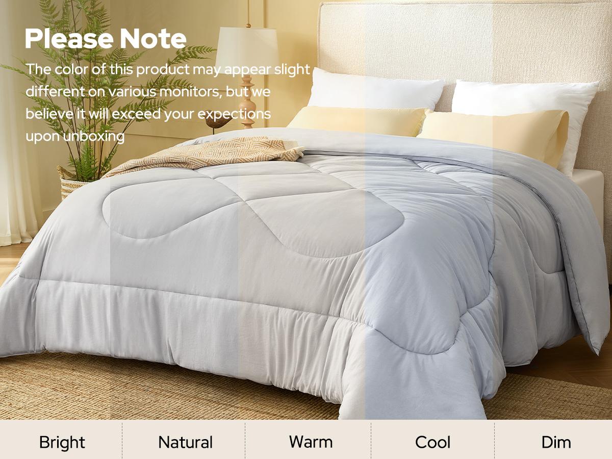 【BEDLORE】All-Season Down Alternative Comforter Duvet Insert for Bedroom – Chinese Knot Quilted Design, Ultra-Soft, Machine Washable, with Corner Tabs