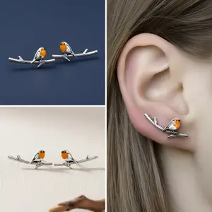 ROBIN BIRDS EARRINGS (PAIR)