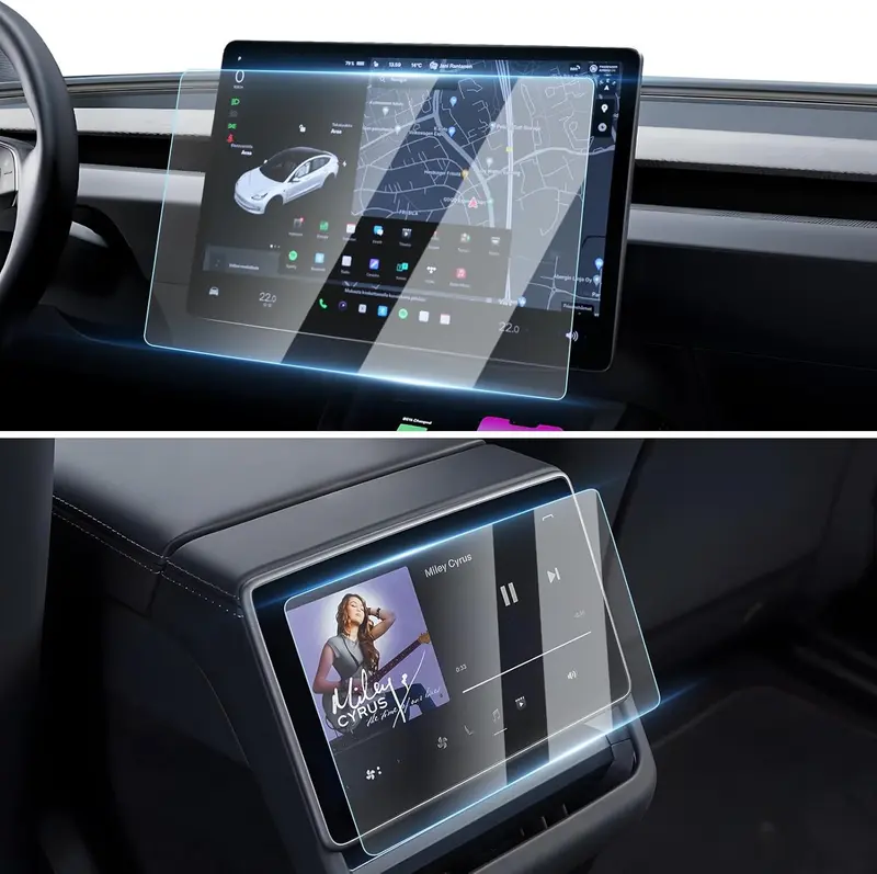 BRAUMACH Anti-Glare Glass Screen Protector For Tesla Model 3/Y Centre Console – 2017+