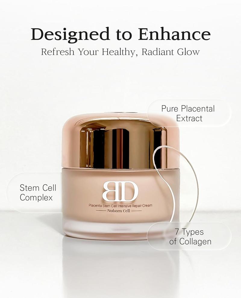 [LIVE EXCLUSIVE] Nuborn Cell Placenta Stem Cell Intensive Repair Cream & Nuborn Cell Honey Retinol Shot Anti Aging Serum  | Dragon Blood Cream with Placental Extract | Collagen Korean Skin Care for Glass Skin 50ml (1.69 fl oz)