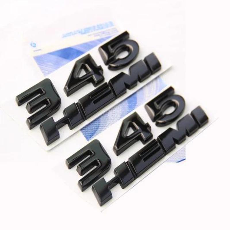 2-Piece Car Side Emblem Sticker Set, 345 Decals, Compatible with Dodge Challenger, Charger, and RAM 1500 (Black/Red)