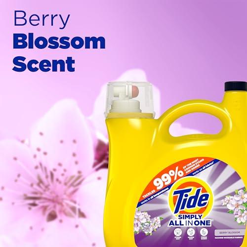 Tide Simply All-In-One Liquid Laundry Detergent, Berry Blossom Scent, 89 Loads, 117 fl oz