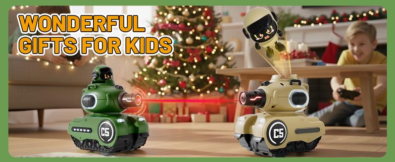 Remote Control Tank Toy, RC Vehicle with Lights & Sounds