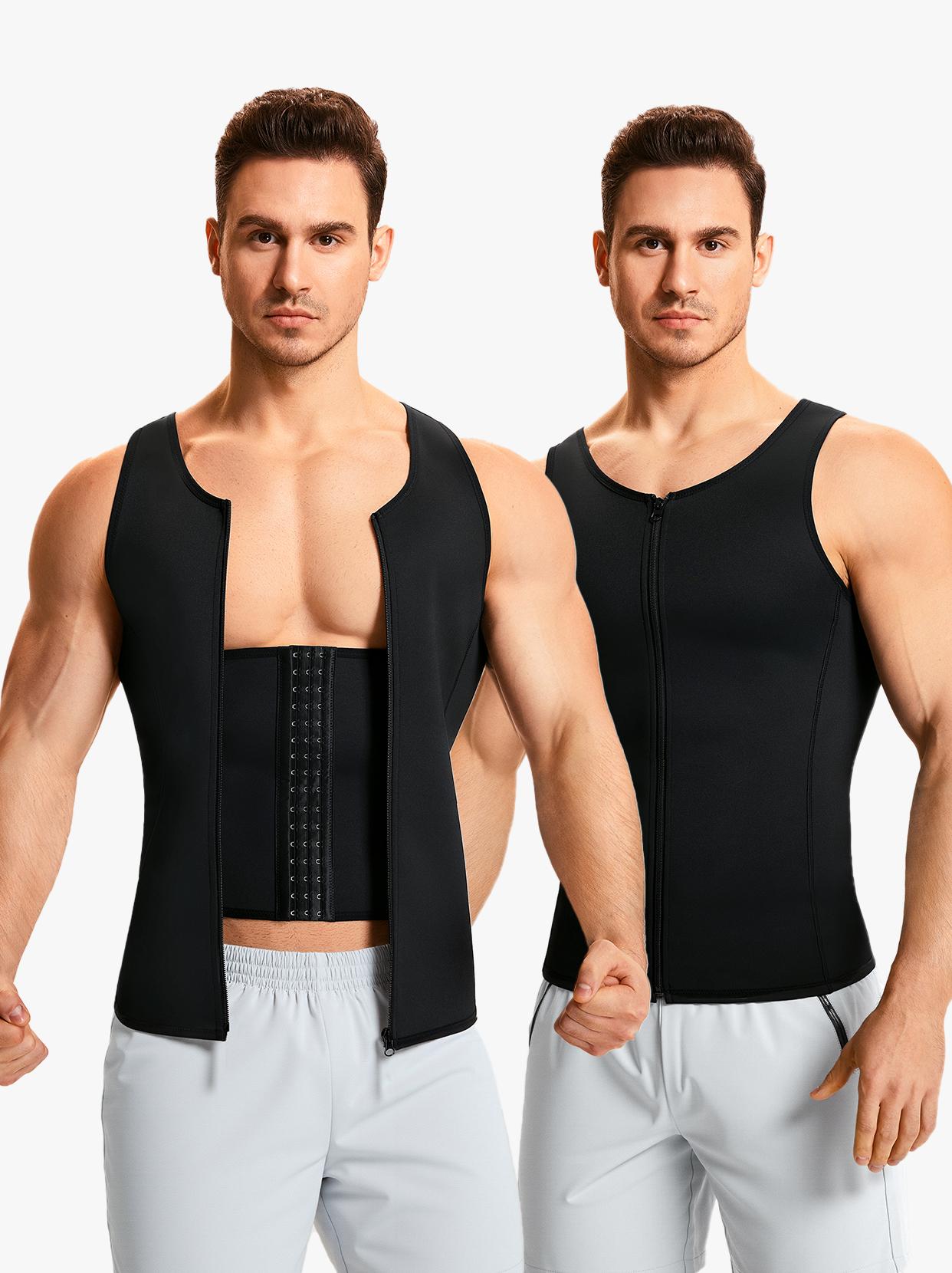 【LIVE-2】Nebility Men's Waist Trainer Trimmer Compression Vest Steel Bone Support Outdoor Sport Exercise Athletic Shapewear Fitness Zipper 【LIVE-2】Nebility Men's Waist Trainer Trimmer Compression Vest Steel Bone Support Outdoor Sport Exercise Athletic Shapewear Fitness Zipper