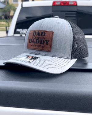 Dad in the Streets, Daddy in the Sheets Rectangular Leather Patch Hat Valentines Day Gift