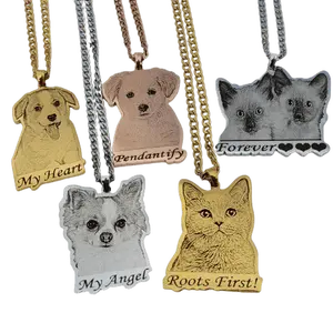 Custom Photo Engraved Pet Necklace
