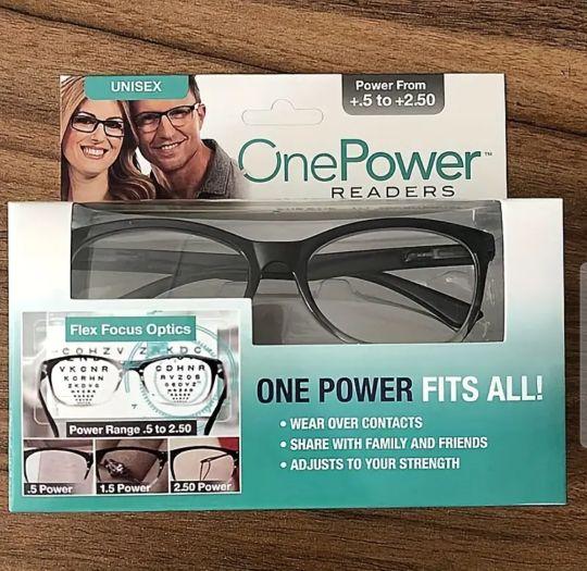 One Power Auto-Focus Reading Glasses, Lightweight Frames, 5 Styles to Choose From, Flexible Focus Optics, 0.5 to 2.5 Power Diopter, Unisex Design