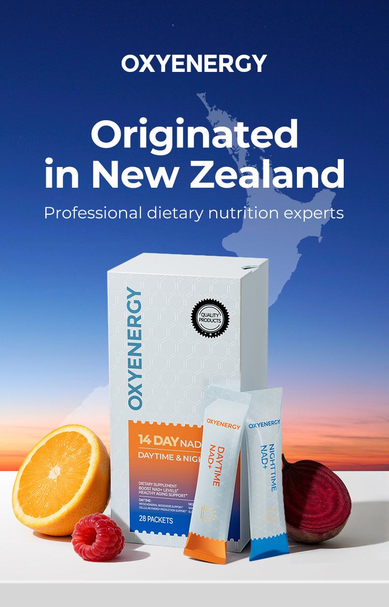 OXYENERGY  14-Day NAD+ PRO 24/7 Anti-Aging –  Day & Night Cellular Powder Activation | NR + PQQ | L-Ergothioneine+Spermidine | Beet Root | Boost Energy, Sleep, Skin, Brain & Longevity，Teasty Natural Orange and Berry Flavor,28 Packets