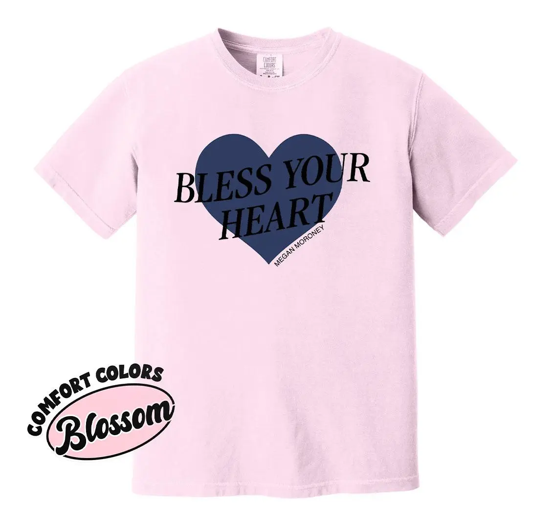 [SALE 30%] Megan Moroney Comfort Colors Shirt, Bless Your Heart Tee, Full Size Options, Country Concert Tee, Country Music Fan Gift, Pink Western Graphic Tee