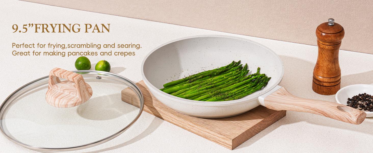 12Pcs Pots and Pans Set Non Stick Kitchen Cookware Sets Nonstick Induction Cookware Non-toxic White Granite Cooking Tools with Stay-Cool Handles, Silicone Tools (PFOS/PFOA Free) 12Pcs Pots and Pans Set Non Stick Kitchen Cookware Sets Nonstick Induction Cookware Non-toxic White Granite Cooking Tools with Stay-Cool Handles, Silicone Tools (PFOS/PFOA Free)