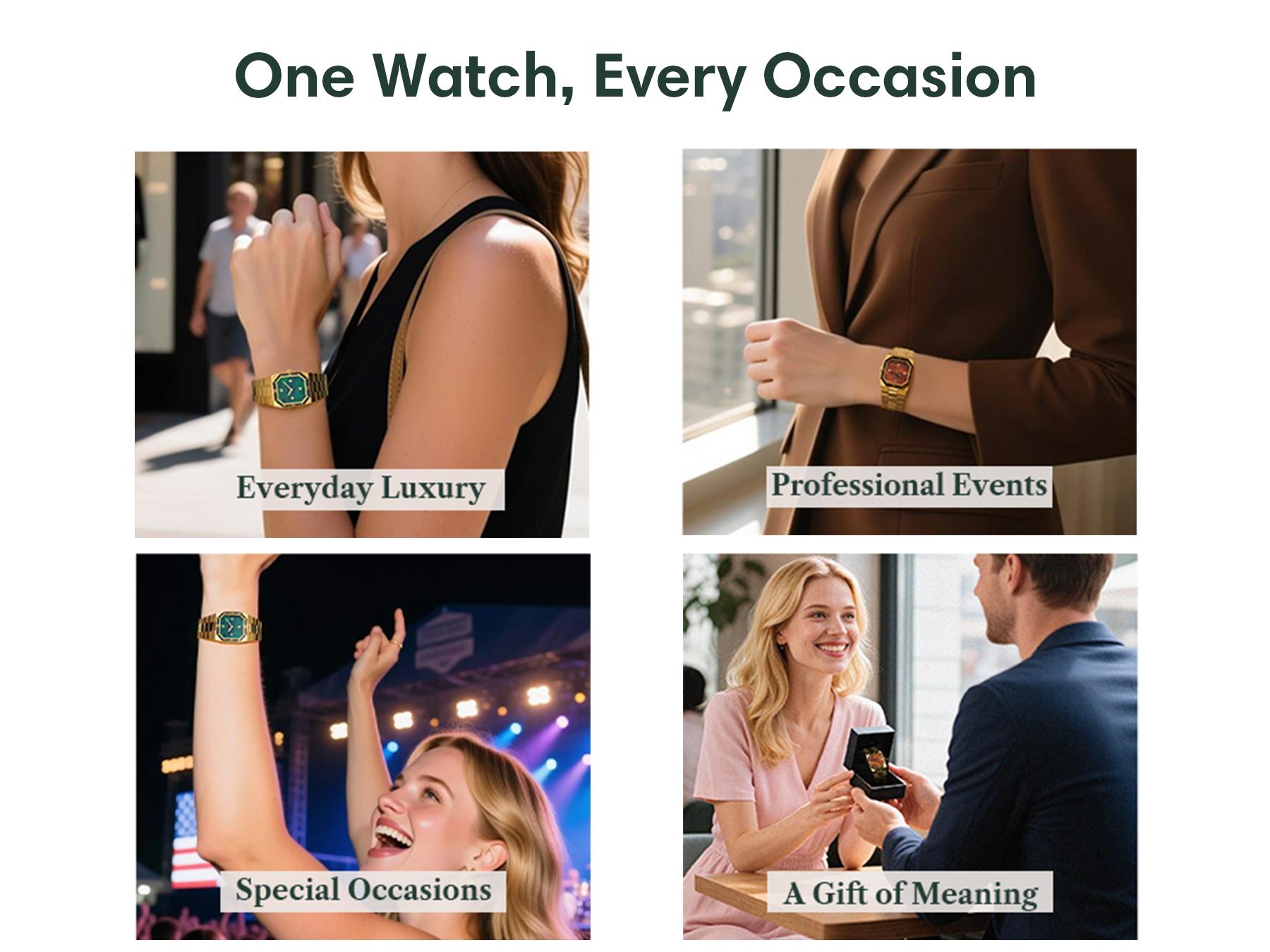 PASCAL Octagonal Diamond Watch  for Women & Men Retro Chic Luxury Stainless Steel Case 27mm x 29mm Sapphire Crystal Elegant Evening Style Perfect Gift