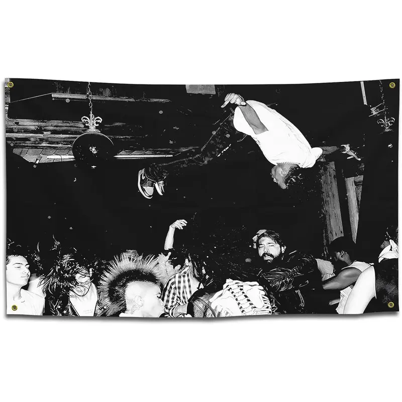 Funny Theme Rapper Polyester Tapestry (3x5 Ft) with 4 Brass Grommets, Wall Hanging Home Decor Item, Unique Decor for Bedroom & College Dorm