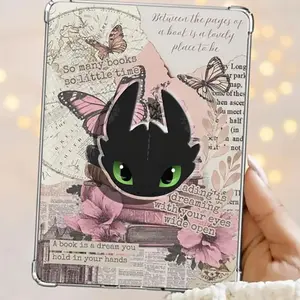Cute Black Furry Cartoon Night Dragon Magnetic Kindle Grip Book Lover Cute Bookish Kindle Accessories Phone Holder PopSocket Phone Grip Magnetic Pop Socket Phone Grip