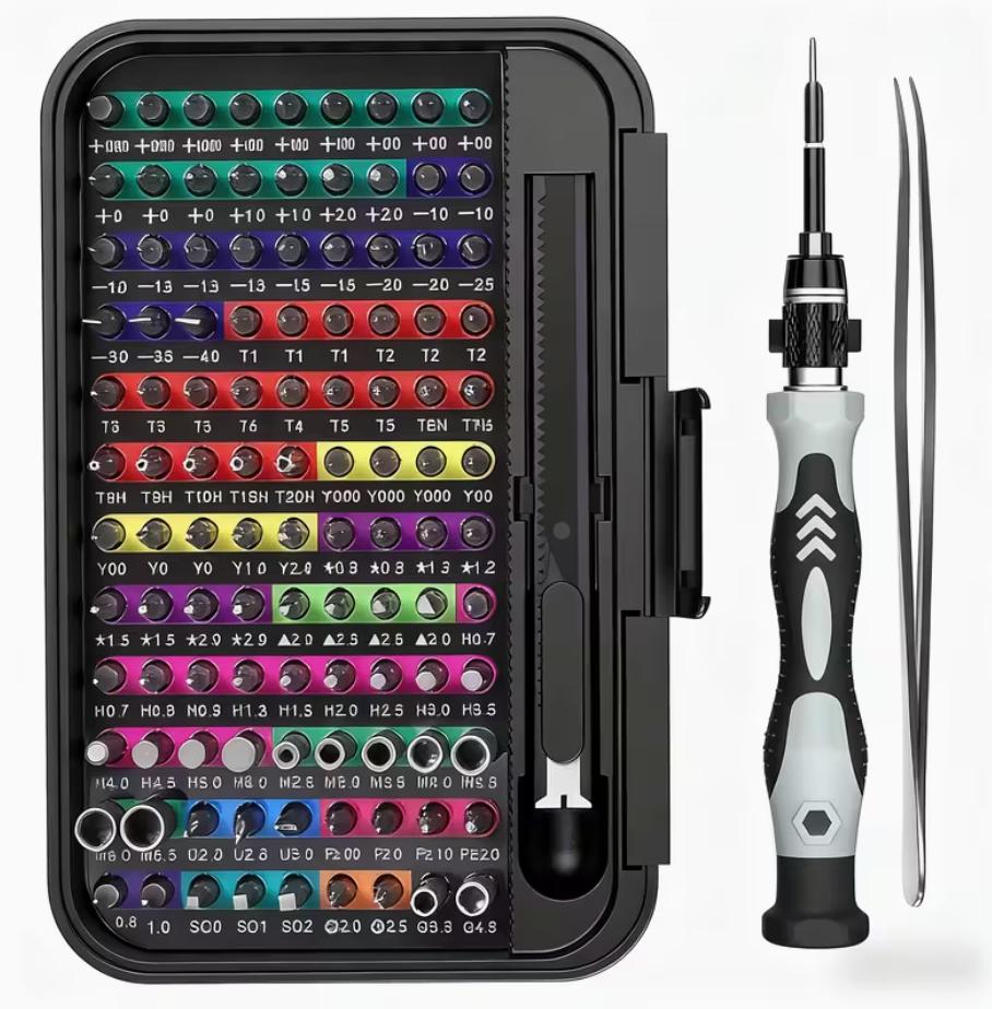 132 In 1 Precision Screwdriver Hardware Set, Magnetic Screwdriver Tool Set with 108pcs Bits, Multipurpose Screwdriver Tool Kit for Repairing Phone, Heavy Duty Industrial Tools, Precision Ratchet Screwdriver