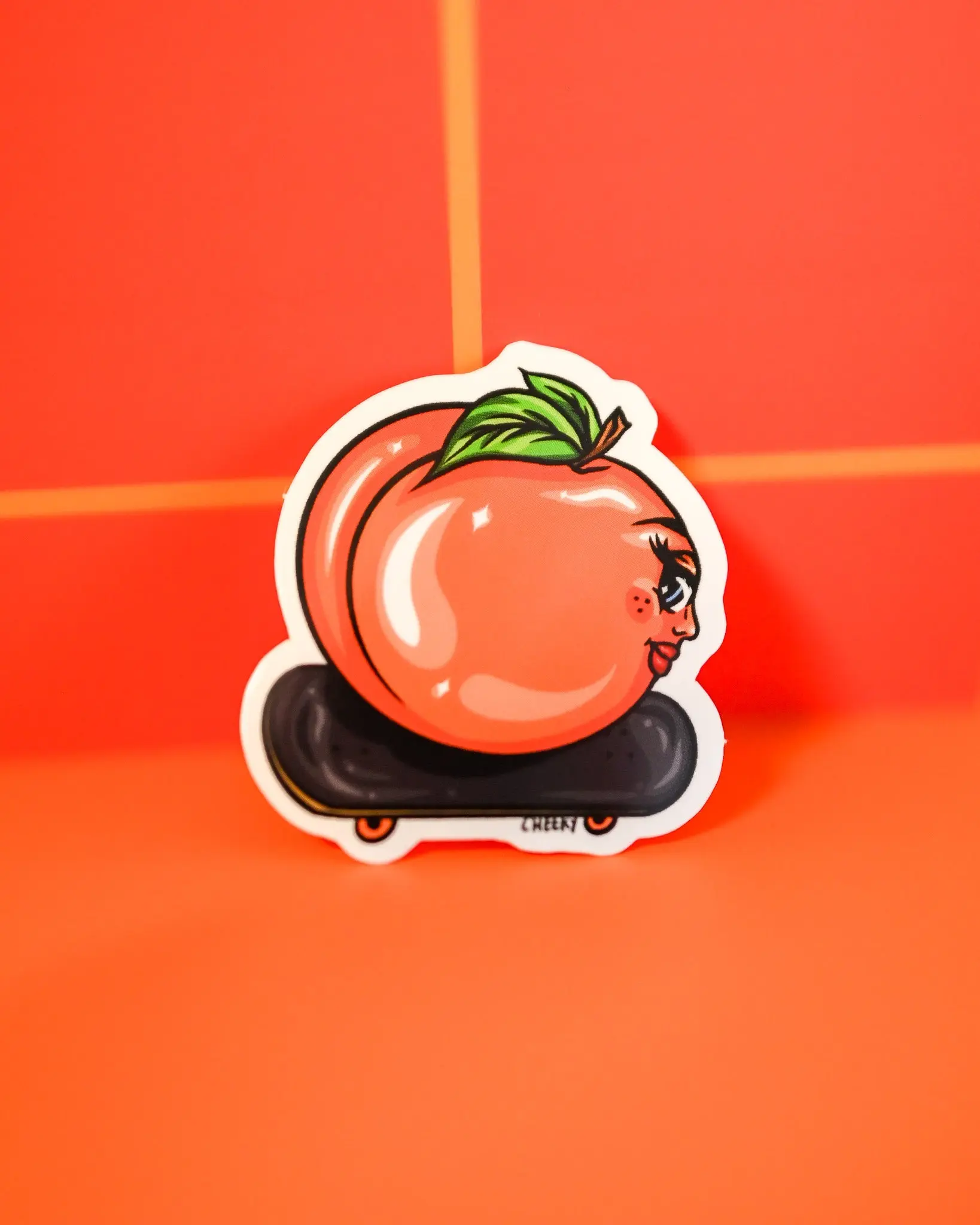 Skater Peach Sticker