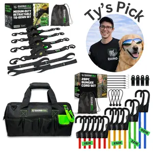 Ty's Pick - Rhino USA Retractable Ratchet Set with Heavy Duty Tool Bag and 28pc Bungee Cord Set Ty's Pick - Rhino USA Retractable Ratchet Set with Heavy Duty Tool Bag and 28pc Bungee Cord Set