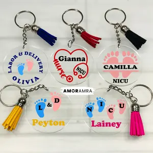 Personalized NICU Keychain, Labor & Delivery Nurse Gift, L&D Nurse Keychain Gift, Nurse Appreciation gift, Neonatal Nurse Gift, Doula Midwife Gift, Neonatal ICU Gift