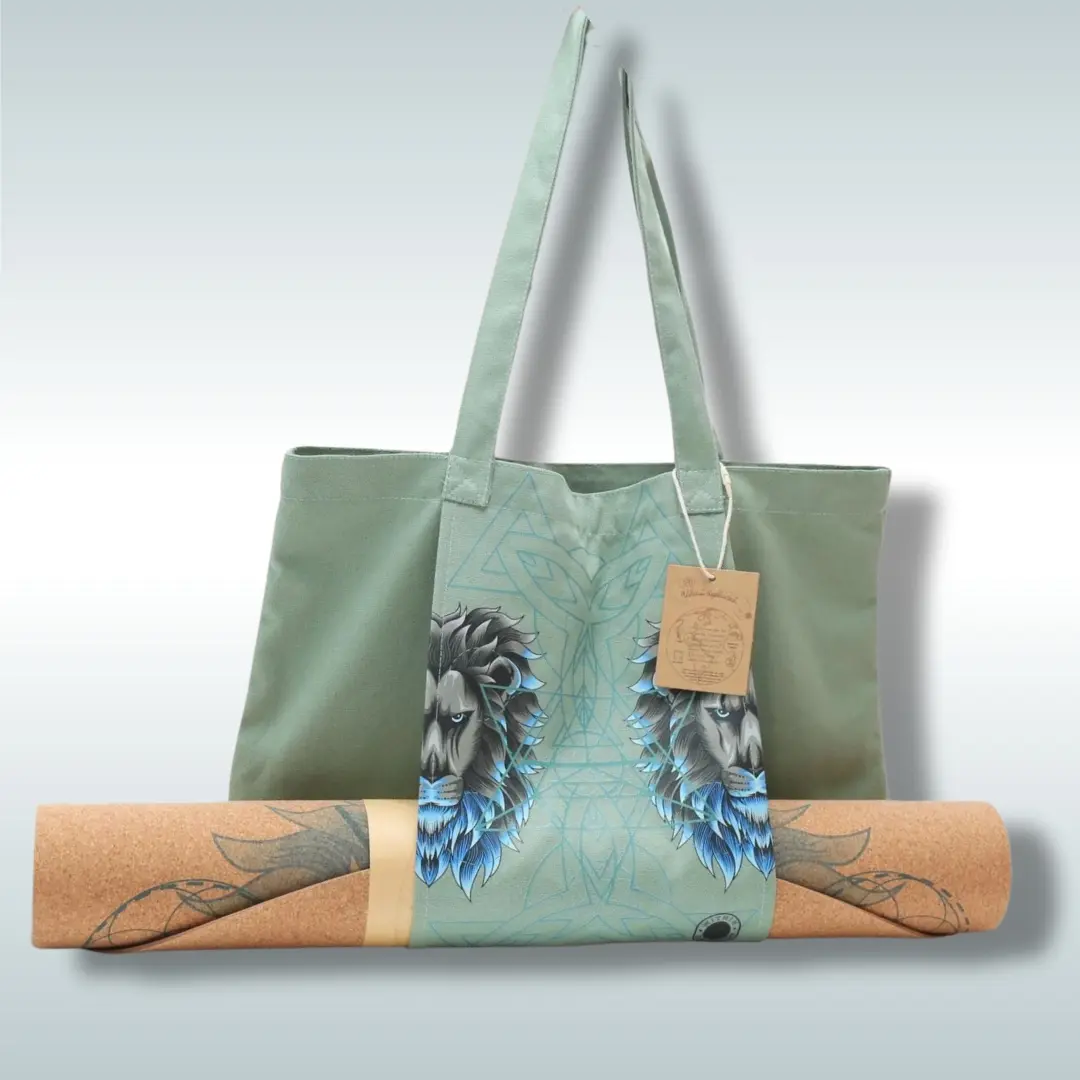 Bundle Yoga Mat & Bag | Reverence Yoga Bundle: Non-Toxic Cork Yoga Mat & Eco-Friendly Accessories | Plastic-Free Packaging & Beautifully Designed for Conscious Yogis