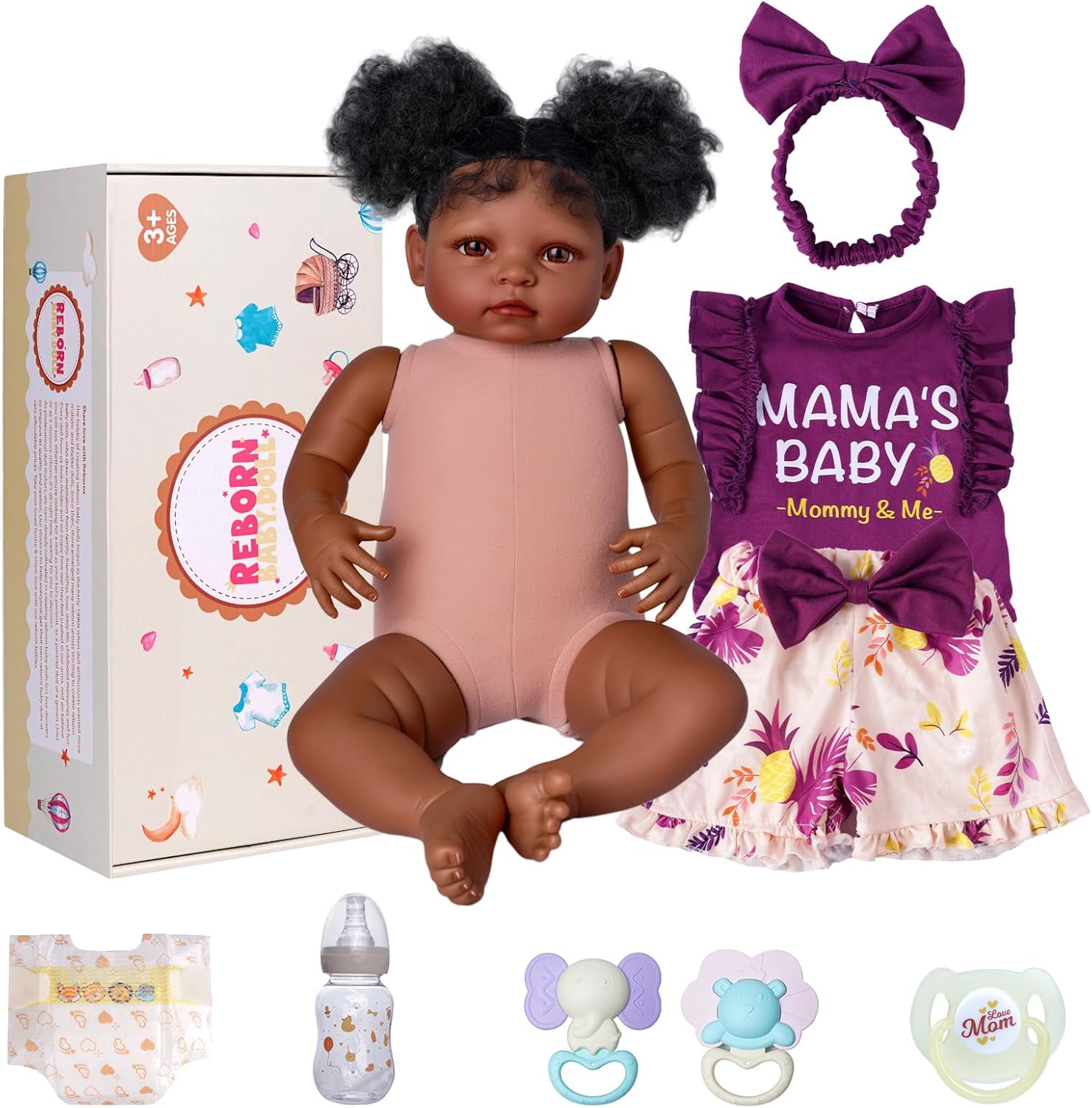 BABESIDE Lifelike Reborn Baby Dolls 20Inch Fabric Body Vinyl Limbs Real Life Baby Dolls with Toy Accessories for Kids Age 3+ Perfect for Mother's Day Valentine's Day Children's Day & Christmas Gifts