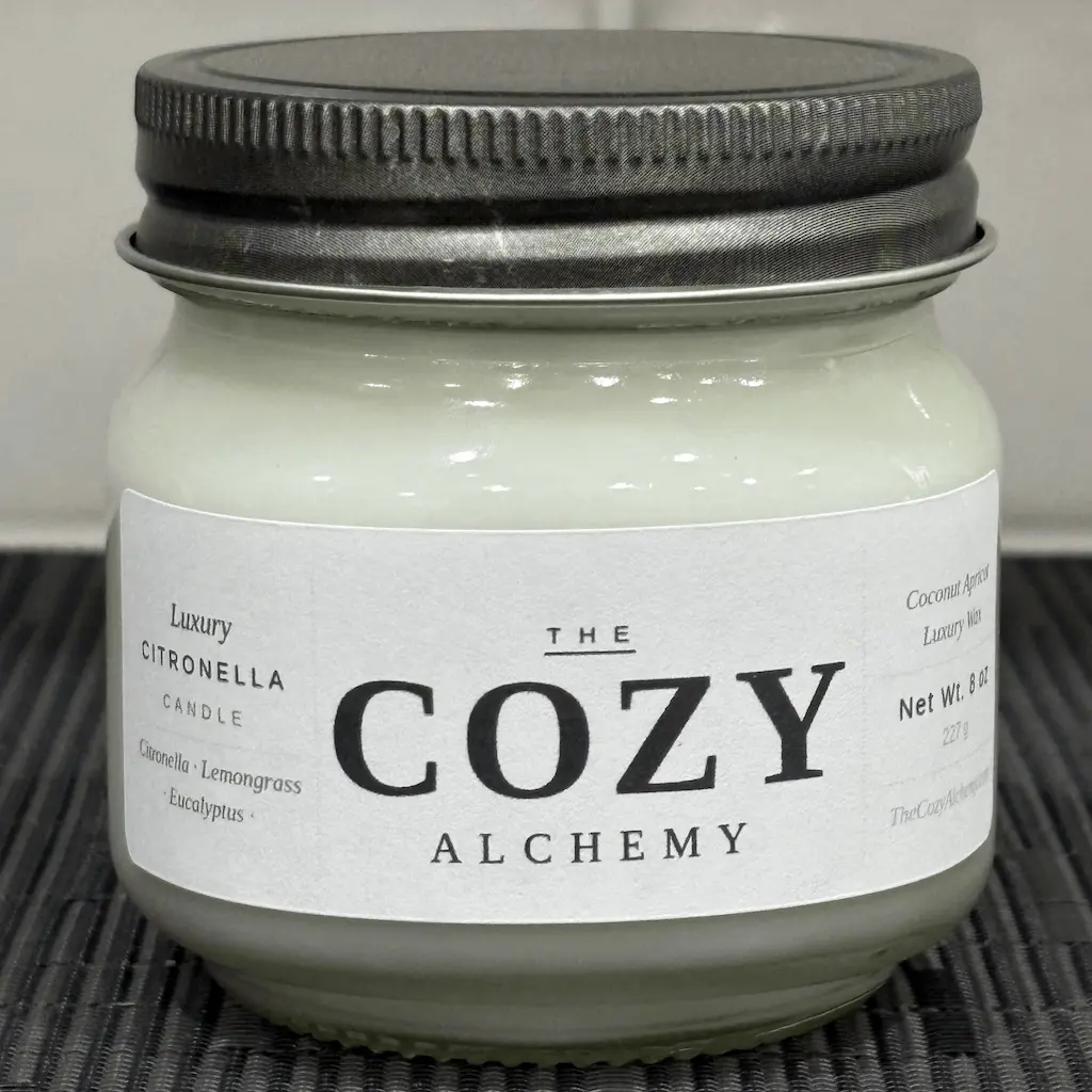 Citronella Lemongrass Candle | 100% Natural & Non-Toxic | Coconut Apricot Wax