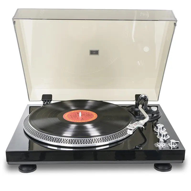 Vintage Bluetooth Turntable with Record Player Vinyl Records Belt-Driven Pre Amplifier 33 45 RPM RCA Line LP Vinyl Players Aluminium Platter Black Wireless Retro Phonograph Vintage Collection Perfect Gift for Music Lovers
